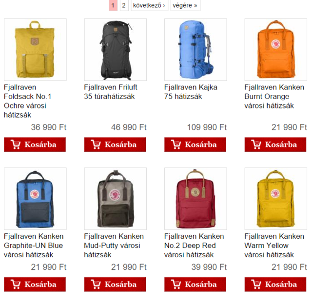 A Fjällräven Kånken táskáit a Tengerszem webshopban találja meg legolcsóbban.
