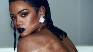 Rihanna arcát takarva félmeztelenkedik az új borítóján