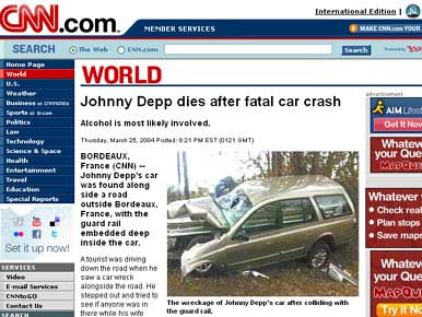 Johnny Deppet hamis CNN-oldallal ölték meg