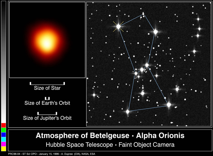 A Betelgeuse a Hubble képén