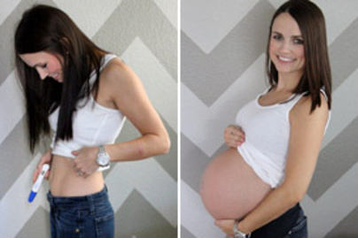 Lenyűgöző képek - Így változik a női test a 9 hónap alatt!