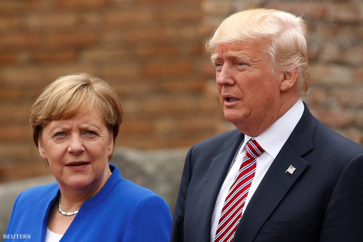 Angela Merkel és Donald Trump a G7-csúcson.