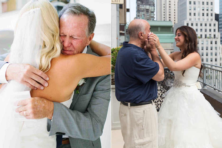 Így változik meg az apa arca, amikor férjhez adja a lányát - Fotókon a megható pillanat