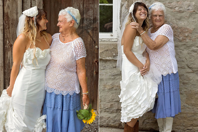 92 éves nagymamáját kérte fel koszorúslánynak - Az esküvői képektől elolvadsz