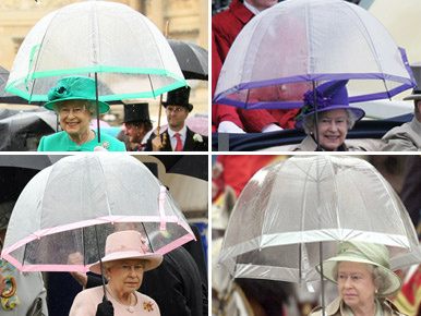 II. Erzsébet 5600 Ft-os esernyővel divatozik