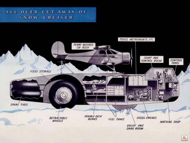 Antarctic snow cruiser cutaway