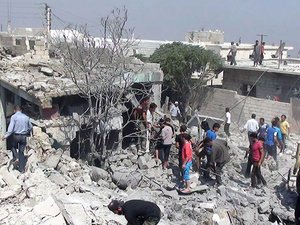 Bombát dobtak egy játszótérre Szíriában