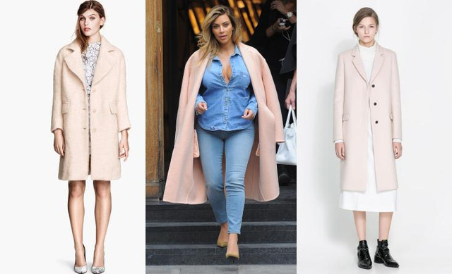 H&M kabát, Kardashian Céline kabátban és Zara kabát. Ugyanaz a stílus, három ár, kattintson tovább!