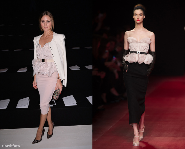 Igen, igaz: Olivia Palermo ugyanazt a felsőt viseli, mint a modell a kifutón.