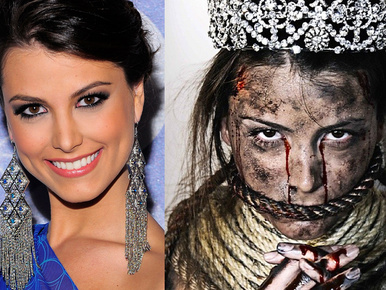 Kormos-véres sminkkel tiltakozik Miss Universe