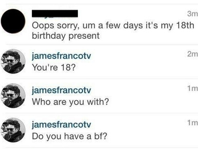 James Franco kislányt próbált felszedni Instagramon