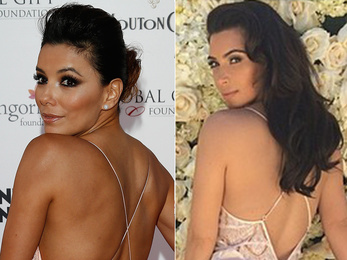 Eva Longoria vagy Kim Kardashian hát nélküli ruhája a jobb?