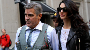 George Clooney a felesége társaságában forgatott filmet