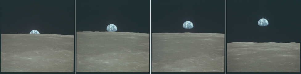Földfelkelte a Holdról nézve. Az Apollo-program résztvevői közül többen is számoltak be honvágyról, facsarta a szívüket az egyre zsugorodó Föld látványa. A Föld bámulása azóta is központi része az űrhajósoknak, a Nemzetközi Űrállomáson dolgozó legénység ha épp nem valami kísérletet végez vagy alszik, az biztos, hogy a Földet fotózza.