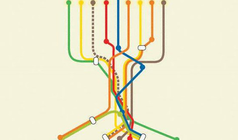 Metrótérképpel kíván boldog Hanukát a New York-i Közlekedési Múzeum