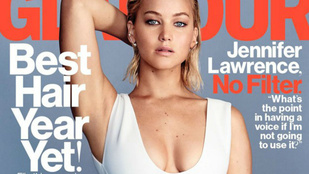 Jennifer Lawrence minden irányból megmutatta mellét a Glamourban