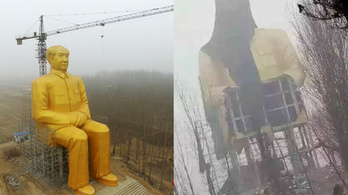 Lebontják Mao gigantikus aranyszobrát