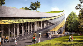 Egy nagy, csíkos gördeszkapályára hasonlít az új Néprajzi Múzeum