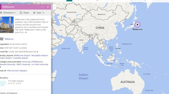 A Bing Maps elvesztette Melbourne-t