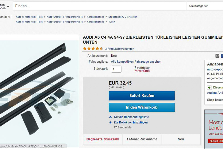 30 euró körüli összegért kínálnak új, de utángyártott gumicsík-garnitúrát az eBay-en. Rendelek egyet én is