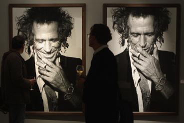Egy korábbi berlini kiállítás egyik fotója Keith Richardsról.