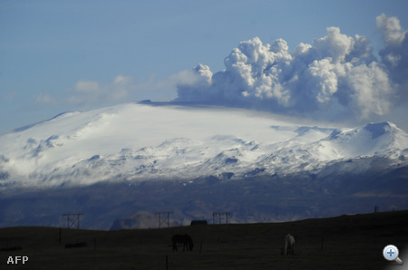 A vulkán Hvolsvöllur faluból nézve.