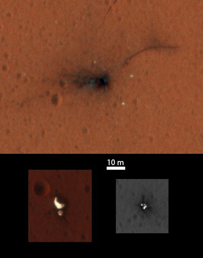 November 3. A NASA MRO műholdja színes fotót készített az Európai Űrügynökség szerencsétlenül járt marsi leszállóegységéről, az október 19-én lezuhant és felrobbant Schiaparelli-ről. A képen jól látható az összetört landolóegység, az idő előtt levált ejtőernyő és a hőpajzs.