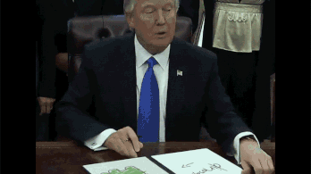 Egylövetű, de kiváló poén a Trump rajzol