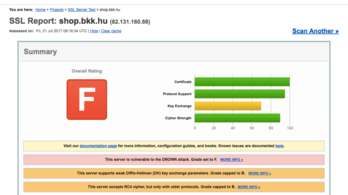 A BKK webshopja elhasal egy alapvető biztonsági teszten