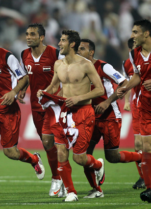 Így örül egy szír focista