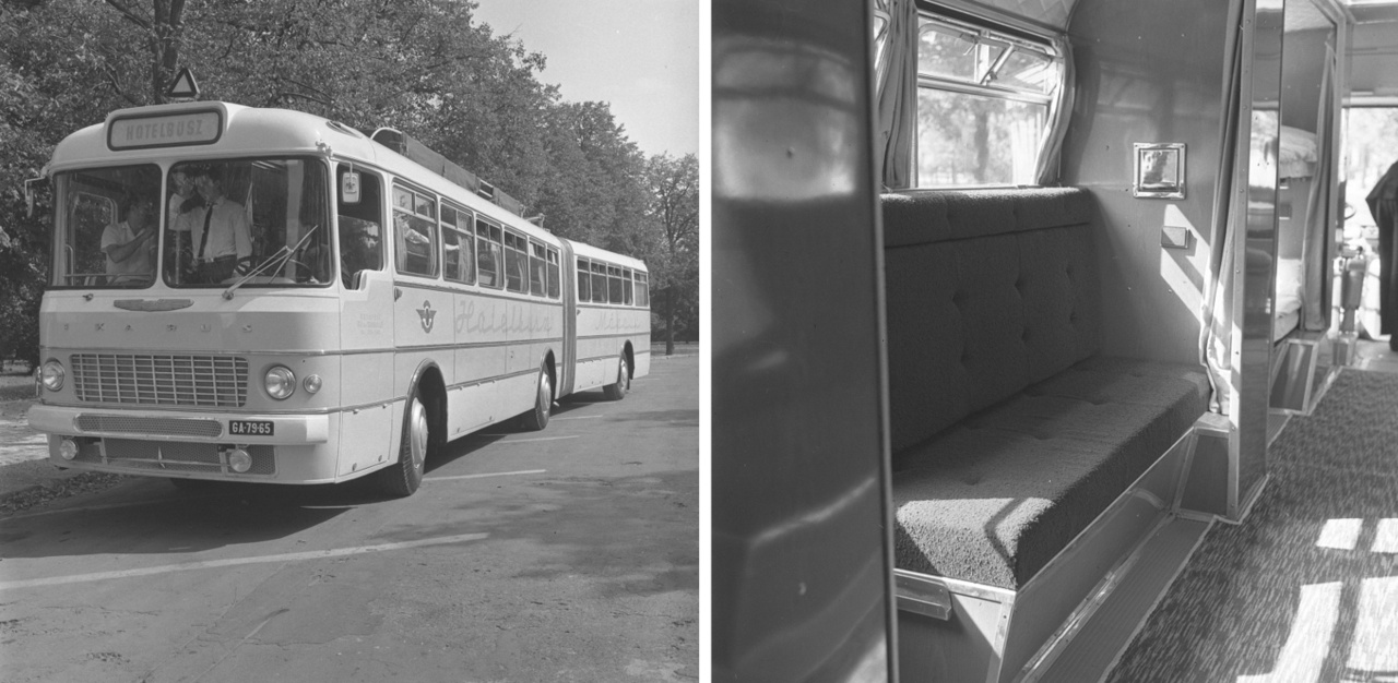 1967-ben a MÁVAUT főműhelye, a KPM Autóközlekedési Vezérigazgatóság javaslatára, a Budapesti Jármű KTSZ segítségével, a Leyland-motorral szerelt csuklós Ikarus 180 prototípusból "huszonkilenc személy utazási kényelmét minden szempontból" biztosító Hotelbuszt alakított ki. A "jármű első felében hat hálófülkét képeztek ki, tizenkét fekvőhellyel. A szivacsbetétes emeletes ágyak a nappali utazáshoz háttámlás ülőhelyekké alakíthatók. Az autóbusz hátsó részében minibár, személyzeti fülke és mosdó-zuhanyozó is található" – számolt be az Autó-Motor a kísérleti járműről, amely egy ideig Zalaegerszegre közlekedett.