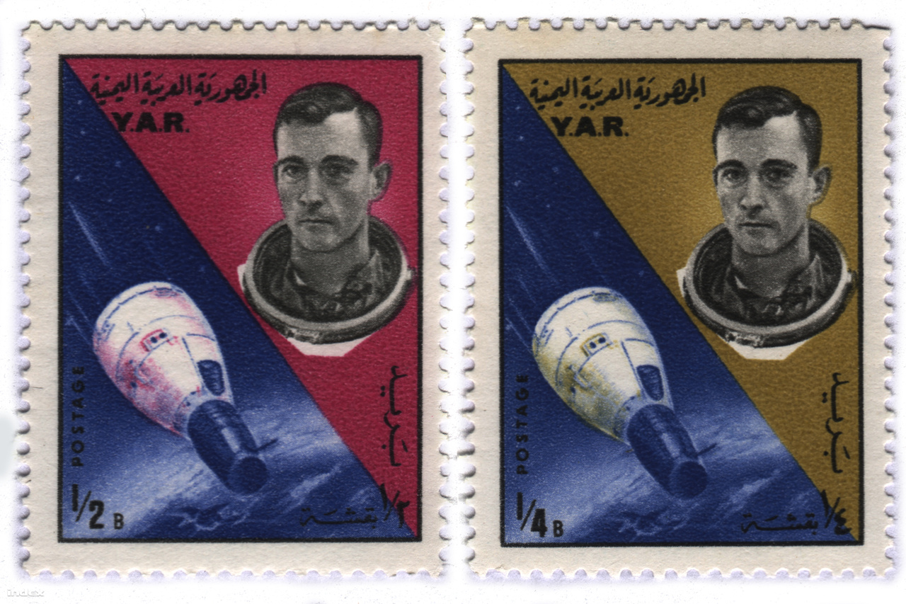 A Jemei Arab Köztársaság bélyegei, a Gemini-3 űrhajósával.