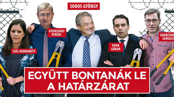 Soros ölelgeti a teljes ellenzéket a Fidesz új plakátján