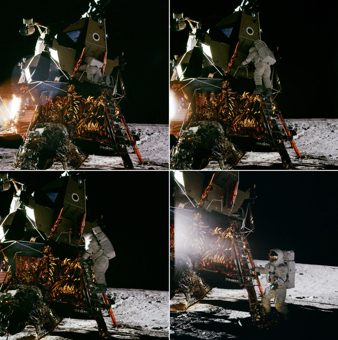 1969. november 19. Alan Bean volt a negyedik ember, aki a Holdra lépett. Íme a történelmi pillanat négy képkockában elmesélve.