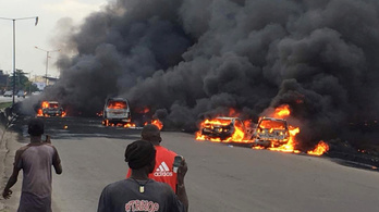 Kigyulladt egy üzemanyag-szállító Lagosban, kilenc halott