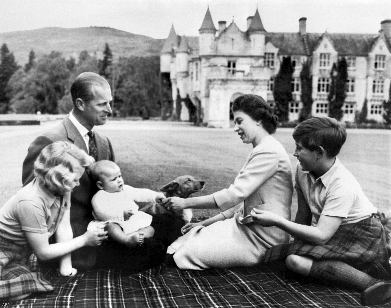 Összesen négy gyerekük született: Károly walesi herceg, Anna brit királyi hercegnő, András yorki herceg és Eduárd wessexi gróf. Az 1960-as képen még András a legkisebb.