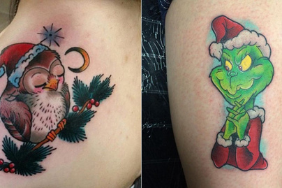 Ezek az emberek igazi fanatikusok: karácsonyi jelképeket tetováltattak magukra