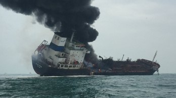 Kerozinszállító tanker lángol Hongkong közelében