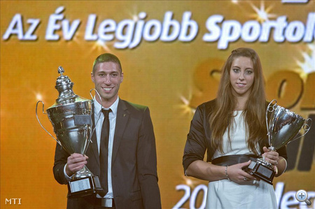Berki Krisztián tornász, az év férfi sportolója és Csipes Tamara kajakos, az év női sportolója