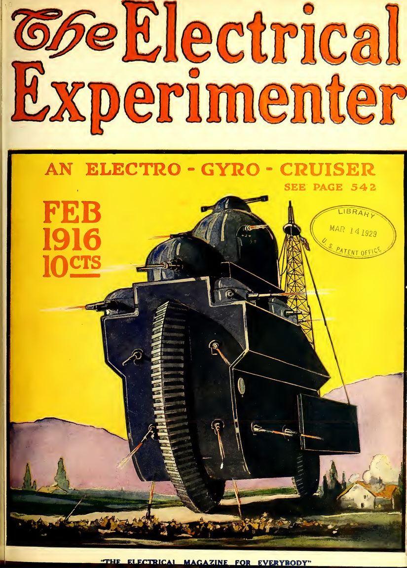1916. február. Az "electro-gyro-cruiser" hadigépezet víziójához nem is kell különösebb magyarázat.