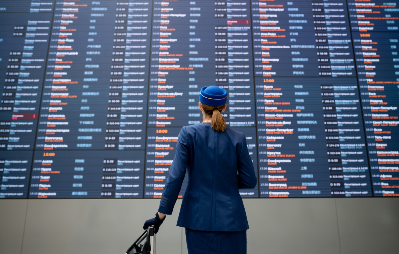 stewardess nő reptér