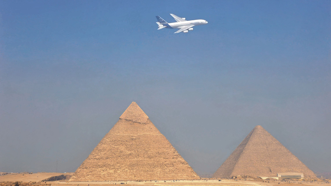 A380 over Pyramids