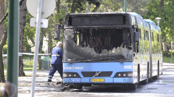 Teljesen kiégett egy 26-os busz a Margitszigeten, az utasok idejében lemenekültek