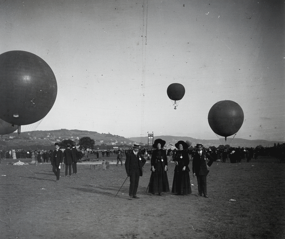 Gordon Bennett léggömbverseny a zürich-i Dübendorf repülőterén, 1910