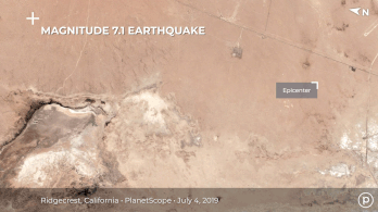 Az űrből is látszik a hatalmas repedés, amit a kaliforniai földrengés okozott
