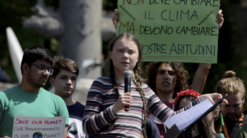 Veteránok előtt tüntették ki a klímaharcos Greta Thunberget