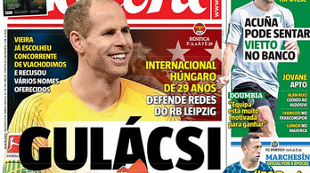 Átigazolási hírrel került Gulácsi Péter a legfőbb portugál sportlap címoldalára