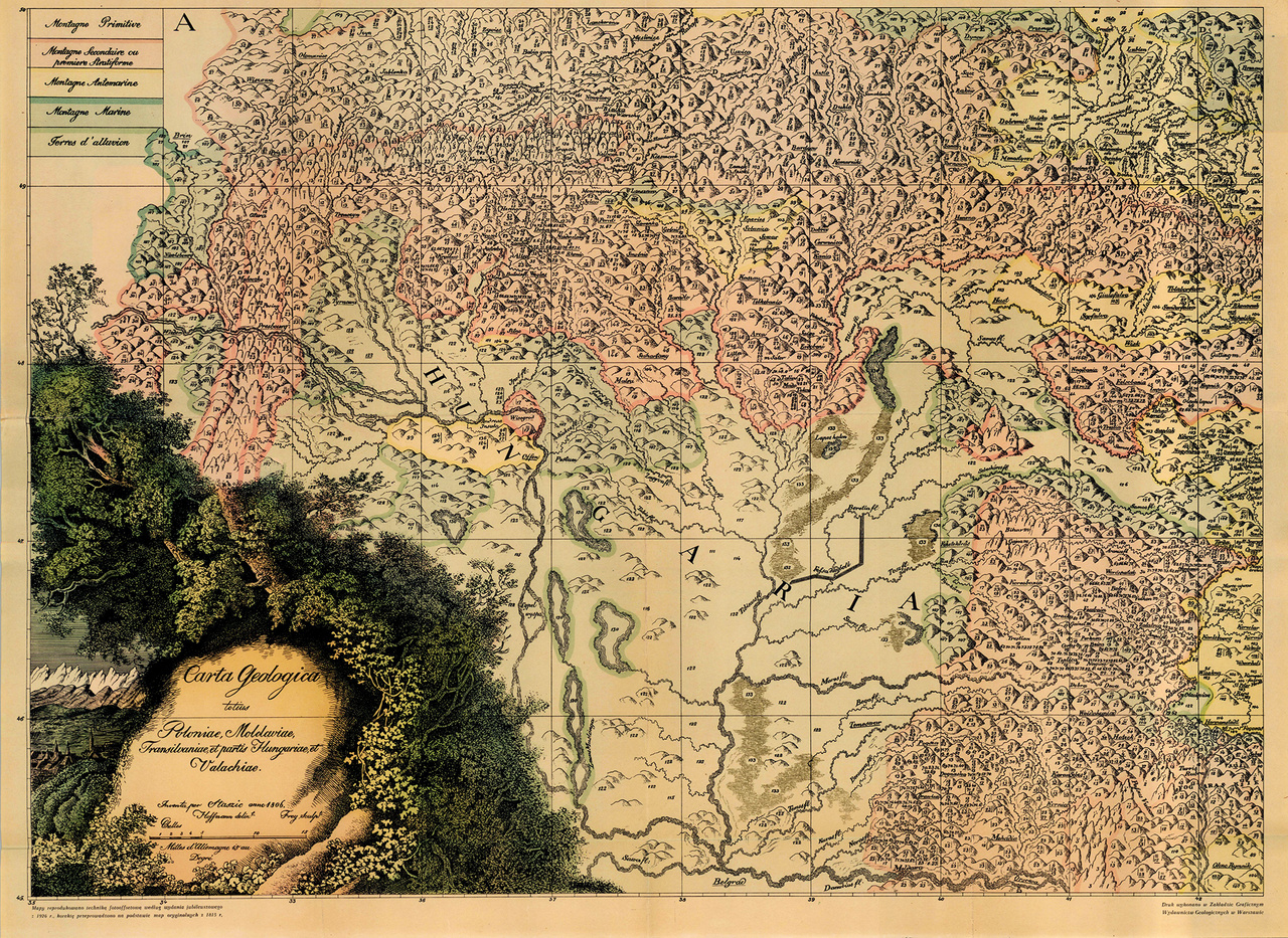 Stanislaw Stascic 1815-ben napvilágot látott, A Kárpátok felépítése című munkájának mellékleteként megjelent földtani térkép (Carta Geologica totius Poloniae, Moldoviae, Transilvaniae et partis Hungariae et Valachiae). A térkép Magyarországot is ábrázolja – a Dunántúl dél-nyugati részének kivételével. Stanislaw Stascic 153-féle ásvány, kőzet- és ősmaradvány-megjelölést alkalmazott, valamint jelölte a rétegek csapásirányát is.