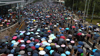 Maszkos tüntetők ezrei vonultak utcára a tiltás ellenére Hongkongban