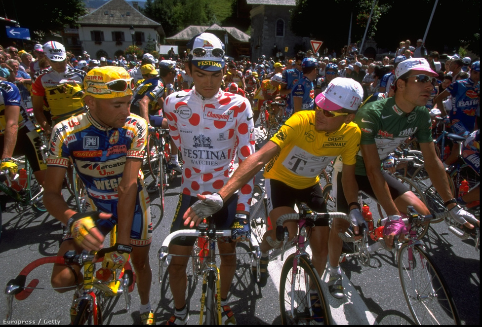 Három legenda együtt, Marco Pantani, Richard Virenque és Jan Ullrich. Utóbbi 1997-ben meg is nyerte a versenyt, Armstronggal is többször csatázott, de sohasem tudta legyőzni.